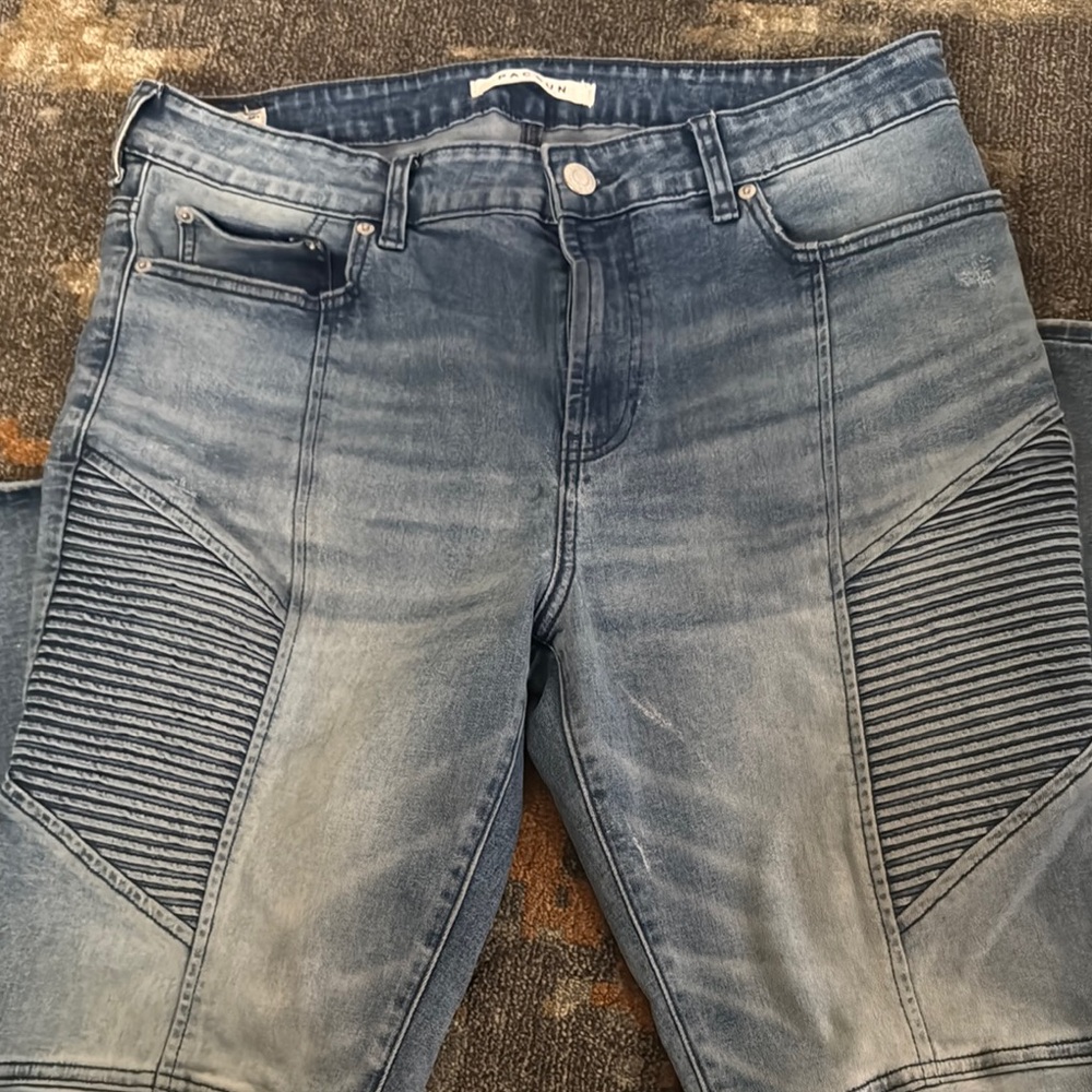 PacSun Blue Skinny Jeans with Moto Design